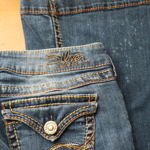 Silver bootcut jeans. 27x33 - Picture 7 of 7